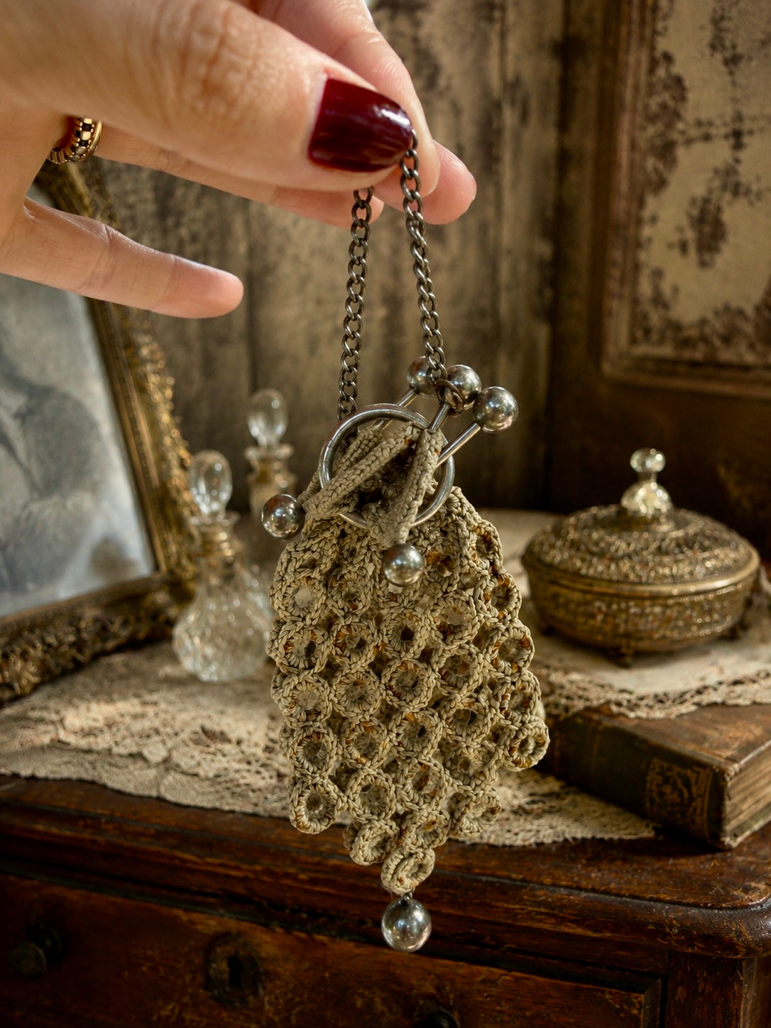 Ring mesh purse da chatelaine di fine ‘800, pezzo raro
