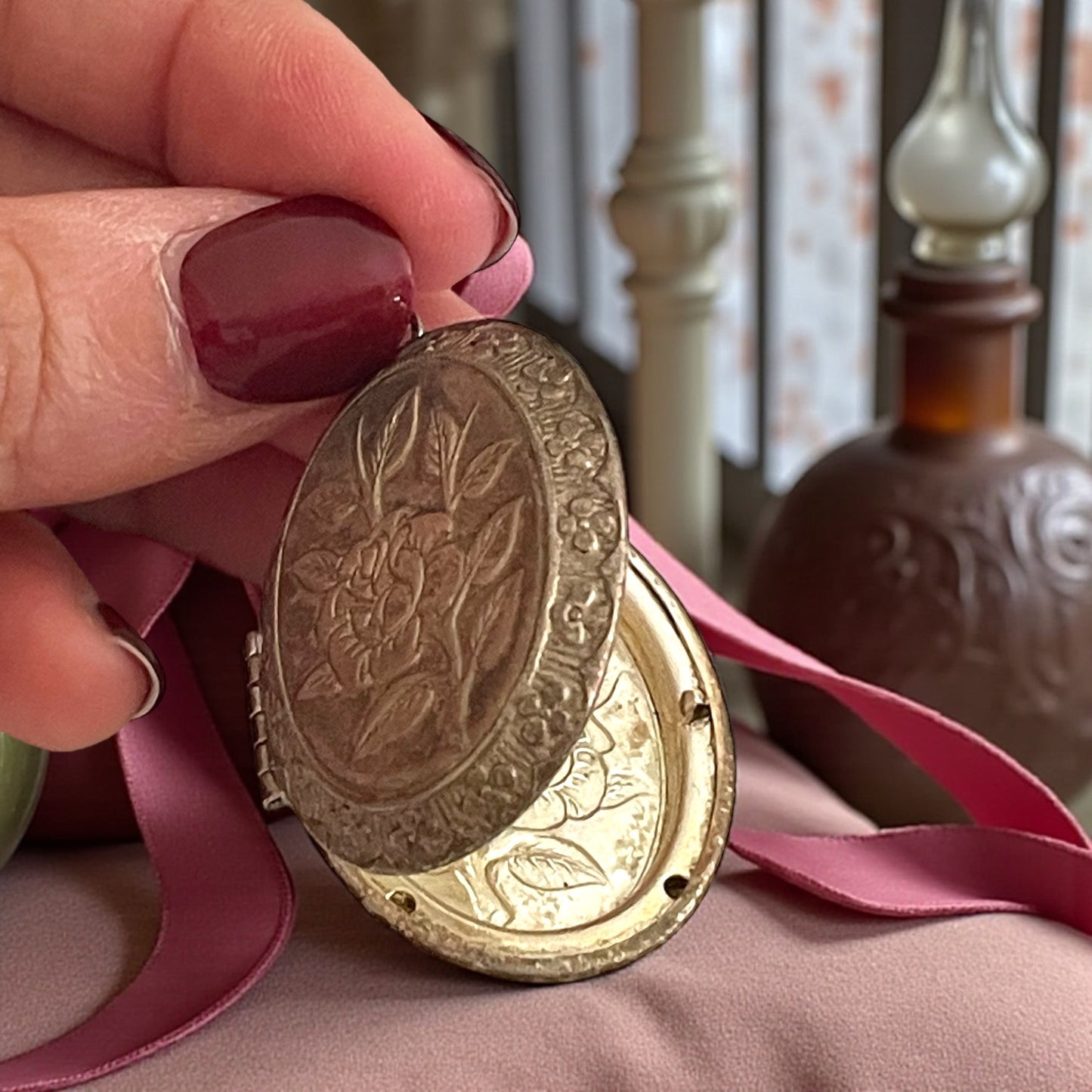 Pendente gioiello argento porta ciocca di capelli