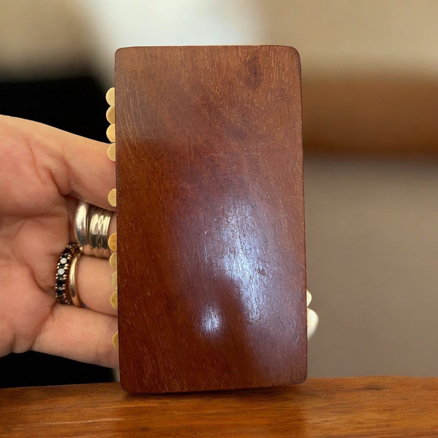 Segna punti d’epoca, fine ‘800, legno nobile e osso