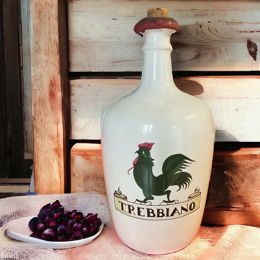 Trebbiano wine flask painted ceramic