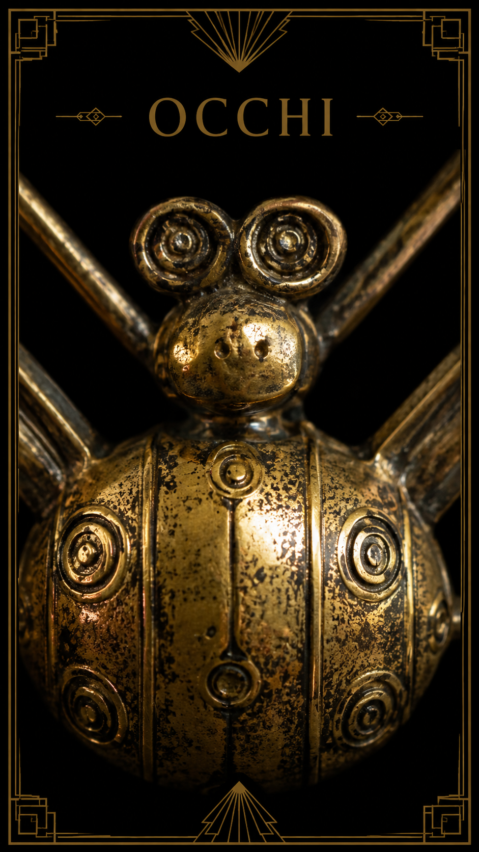 Grande spilla antica art déco a guisa di libellula decorata con cabochons