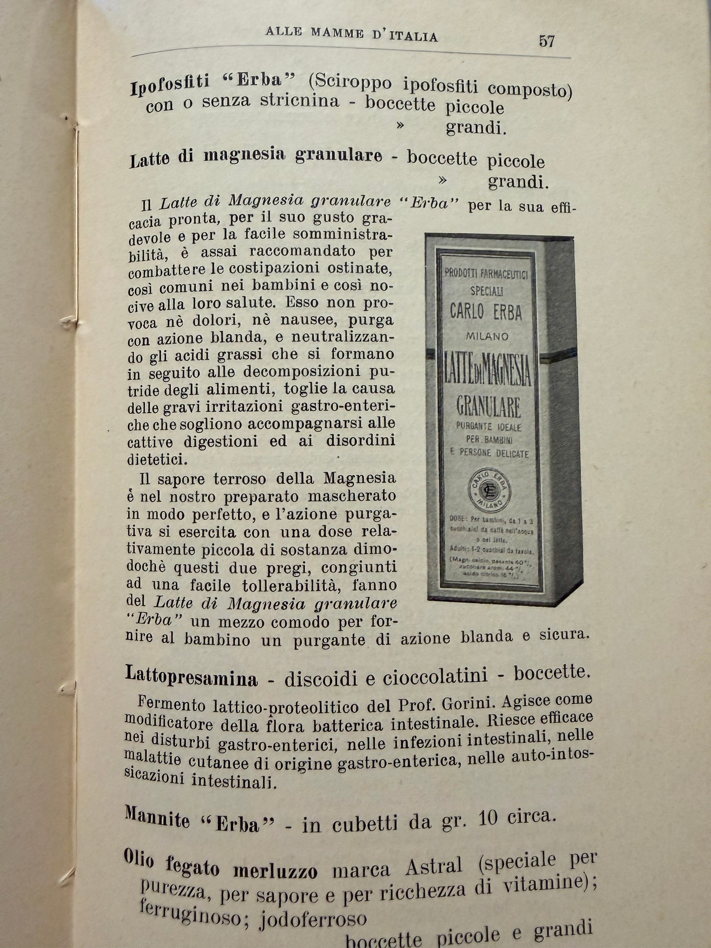 Libro fine anni ‘20 Alle Mamme D’Italia norme per l’allevamento e l’igiene del bambino