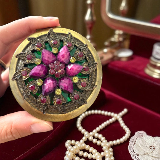 Specchietto doppio da borsetta, accessorio di lusso anni ‘50