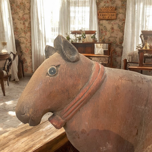 Appendino grande in legno country, anni 50 - 60 a guisa di mucca