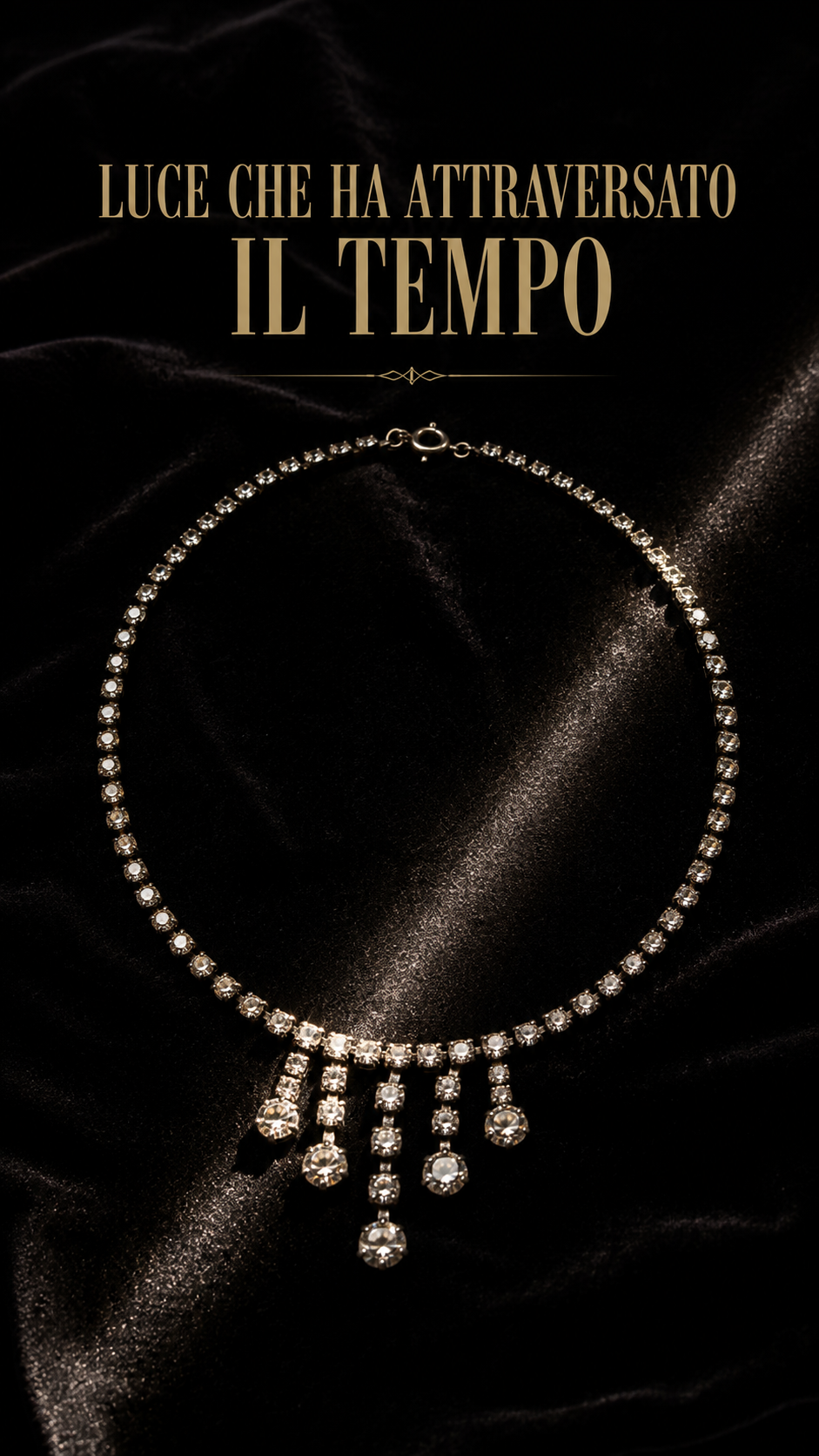 Collana “Rivière” strass incastonati a griffes, anni ‘40 ras du cou