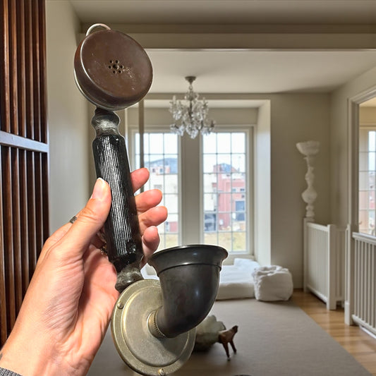 Antico telefono a manovella Jydsk danese, candlestick raro primi ‘900