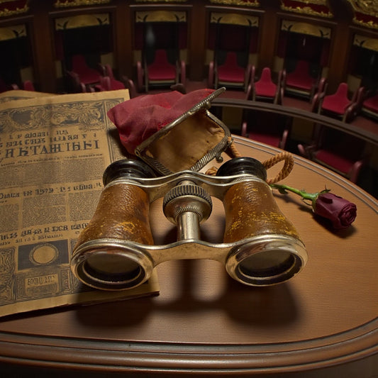 Antico binocolo da opera fine ‘800 primo ‘900 con custodia originale