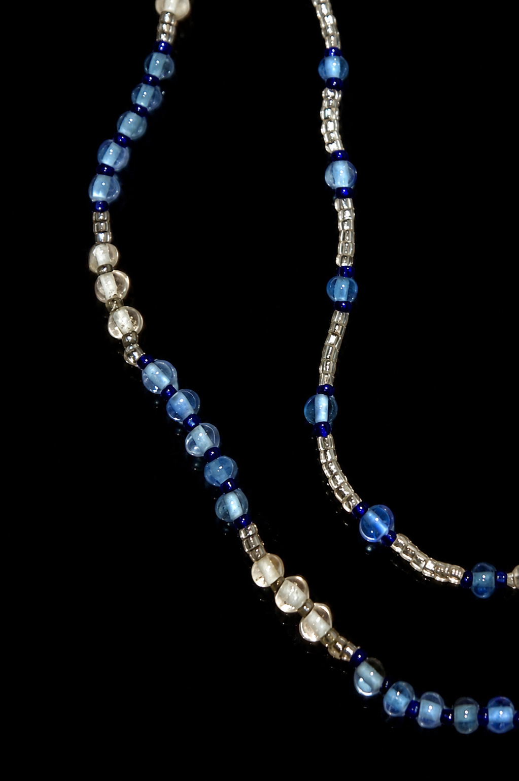 Coppia collane in perle di vetro americane anni ‘10-‘20 costume jewellery