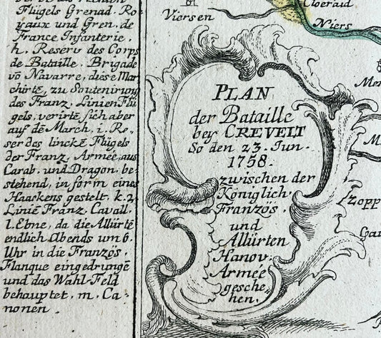 Corpus n. 5 mappe militari Georg Kilian, settecentesche, Guerra dei Sette Anni