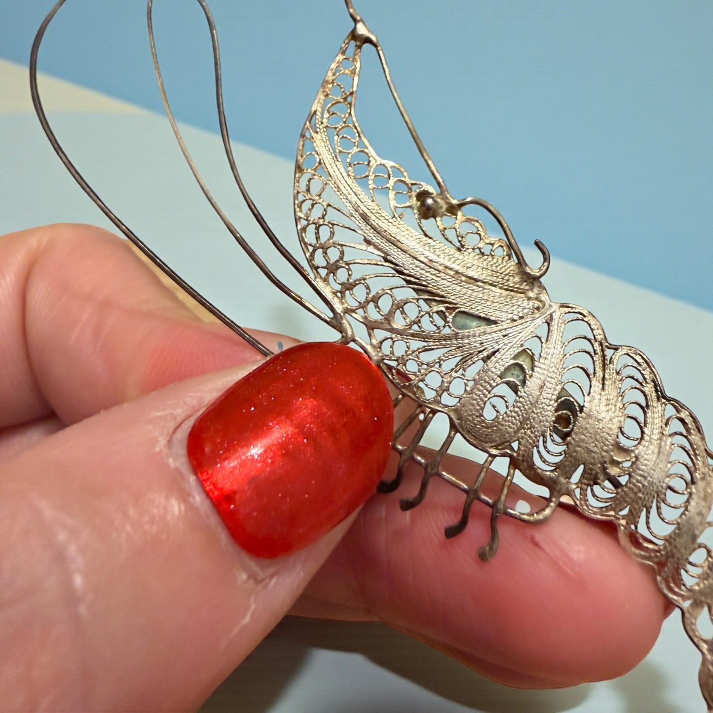 Spilla in filigrana d’argento a guisa di gambero, primi decenni ‘900