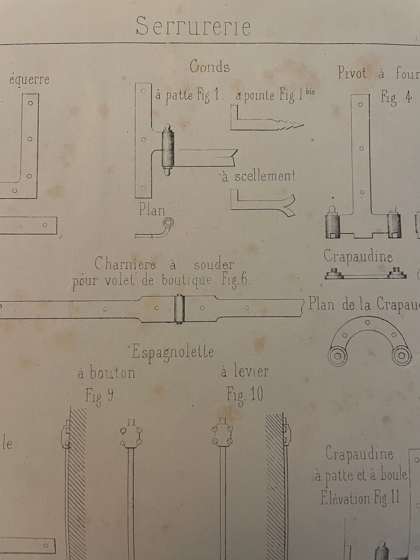 Tris tavole di architettura ‘800 École Arts et Metiers