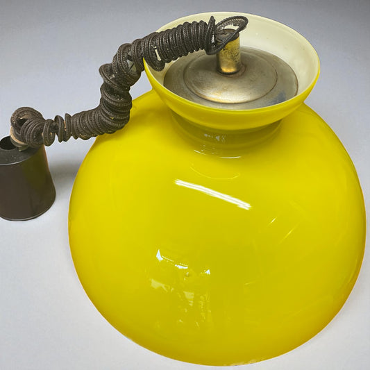 Grande lampadario giallo space age anni ‘60 stile Mazzega