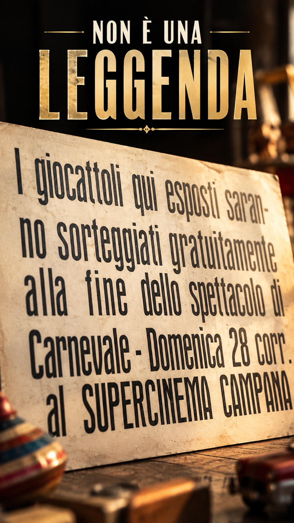 MEMORABILIA 1954 cartonato lotteria di Carnevale al SuperCinema Campana