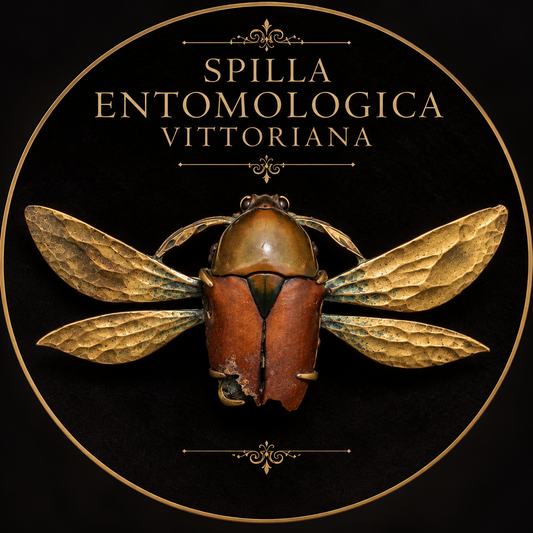 Spilla entomologica vittoriana con vero coleottero, 1890 circa