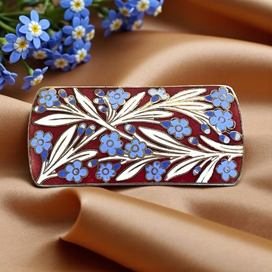 Spilla art déco smaltata con non ti scordar di me