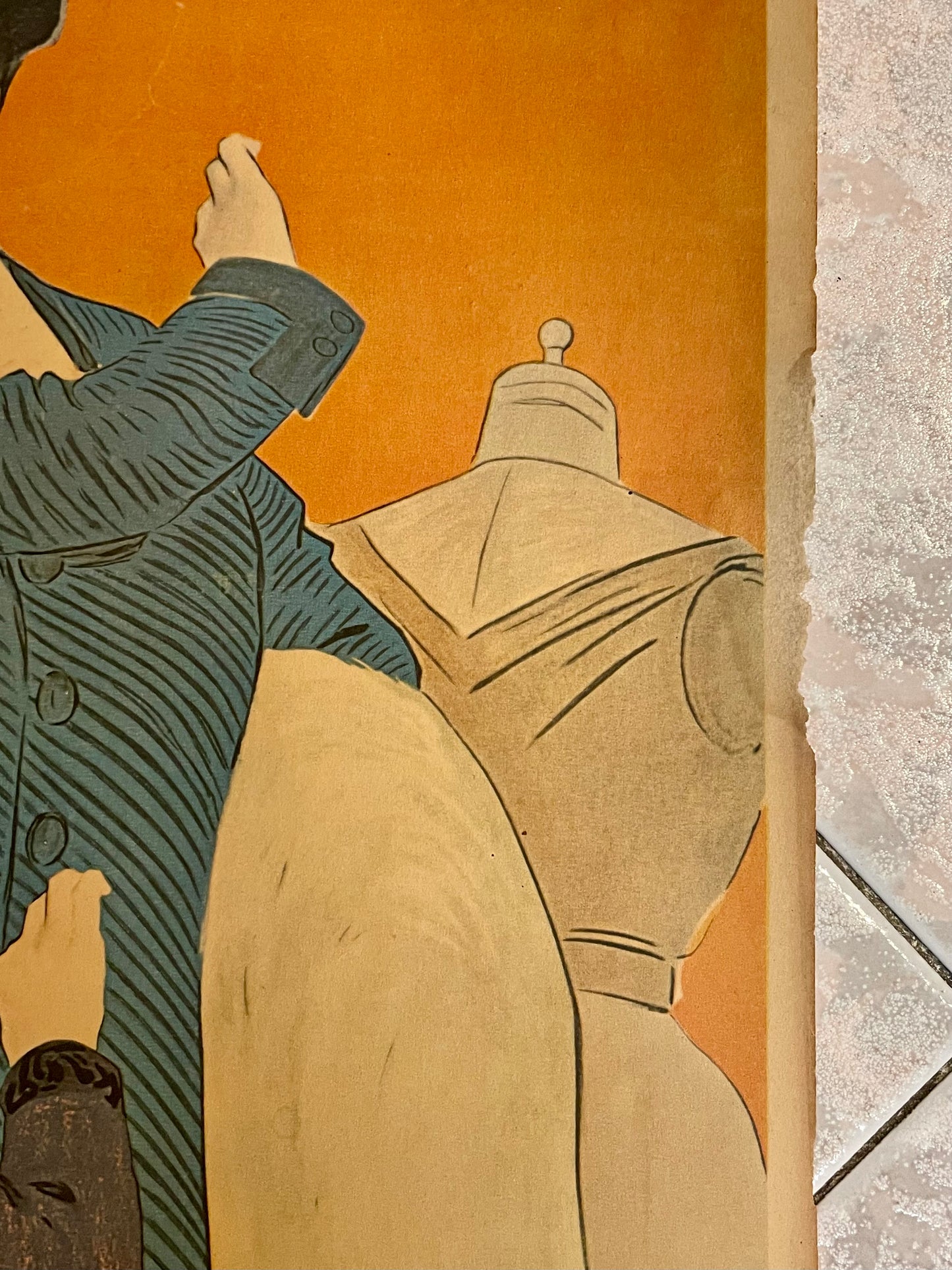 Manifesto pubblicitario liberty Confezioni MELE riedito 1970, 65 x 46 cm.