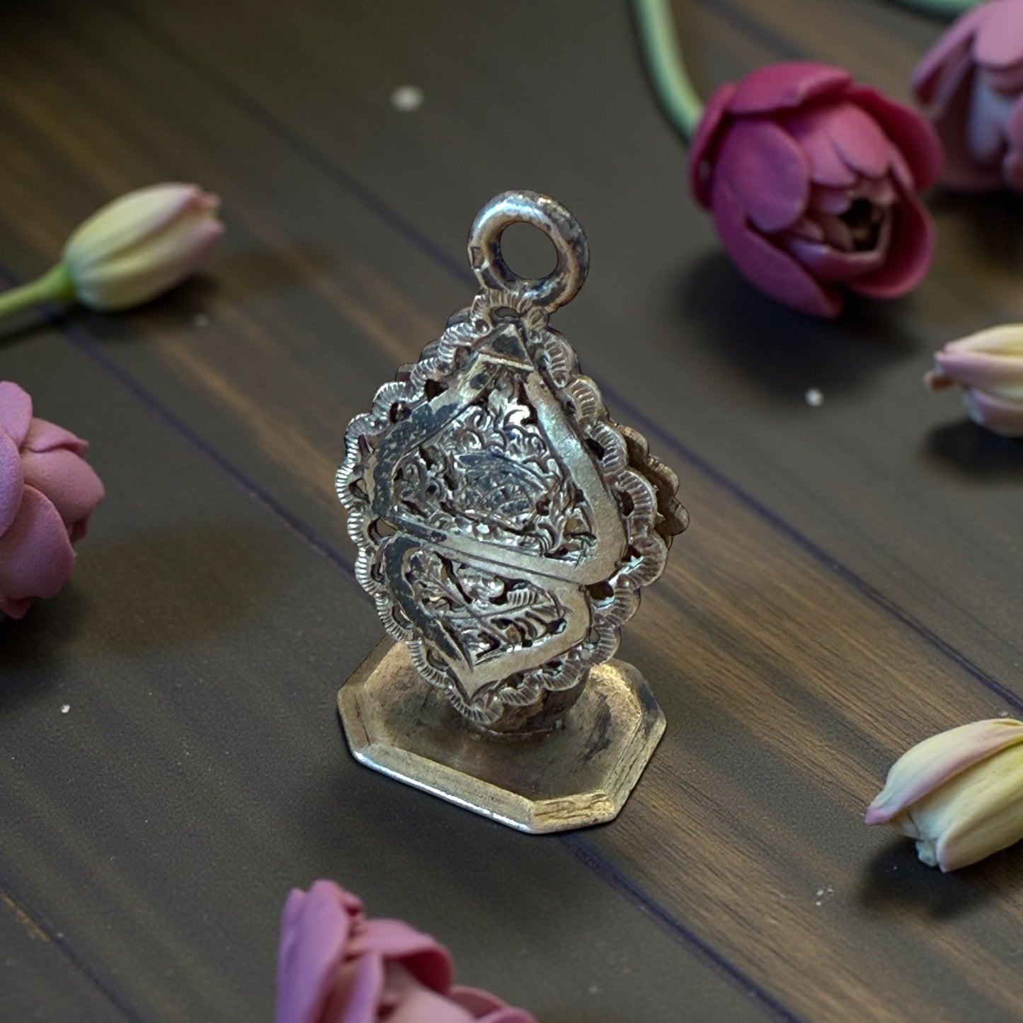 Sigillo antico in argento da incidere per ceralacca, fine ‘800 - primo ‘900