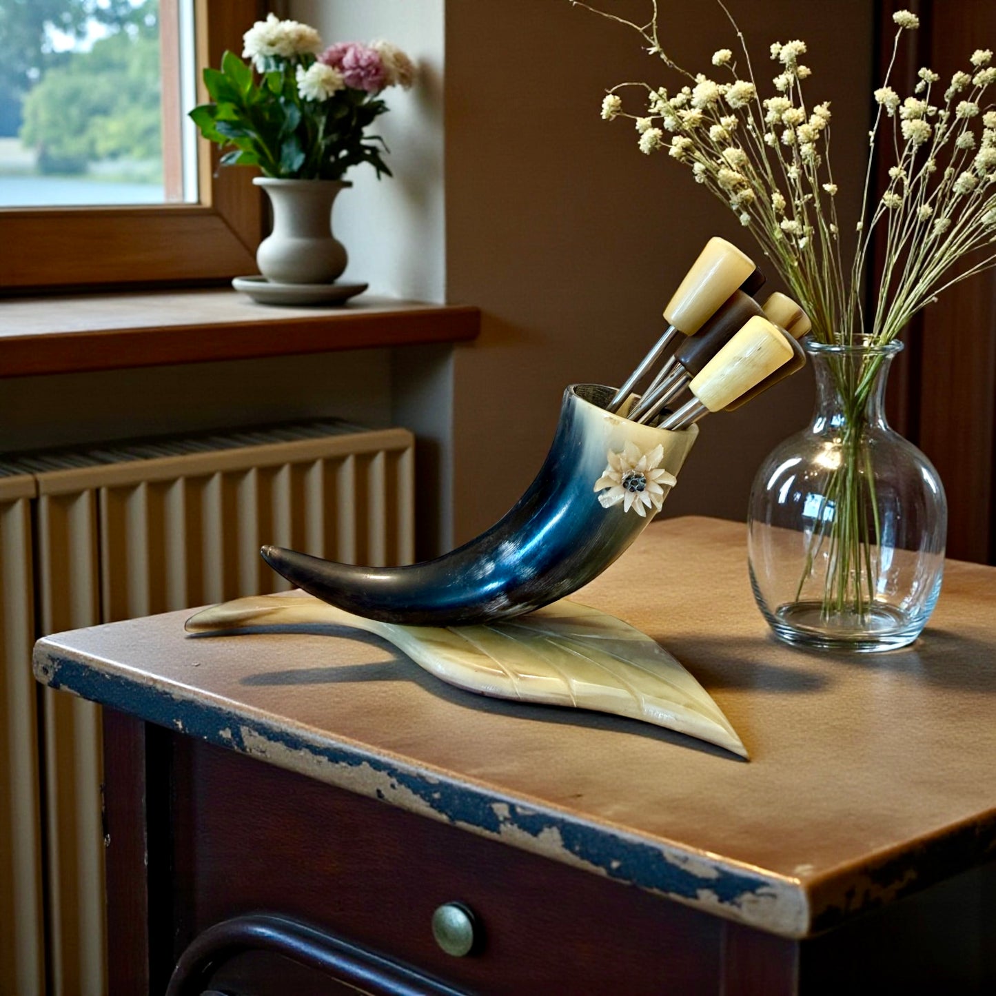 Set da aperitivo 60s - 70s in corno naturale della Val d’Isère