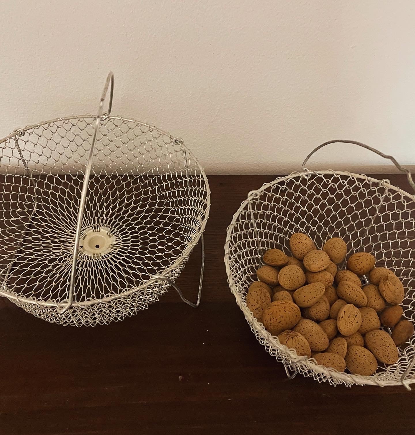 Pair of old folding salad baskets