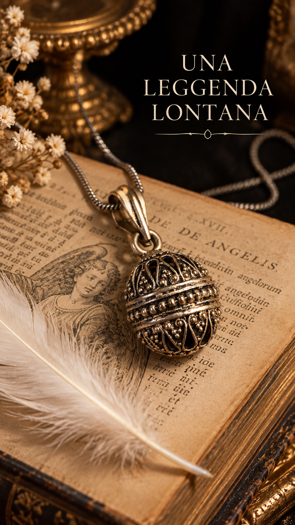 Collana vintage chiama angeli che suona per Angelo Custode