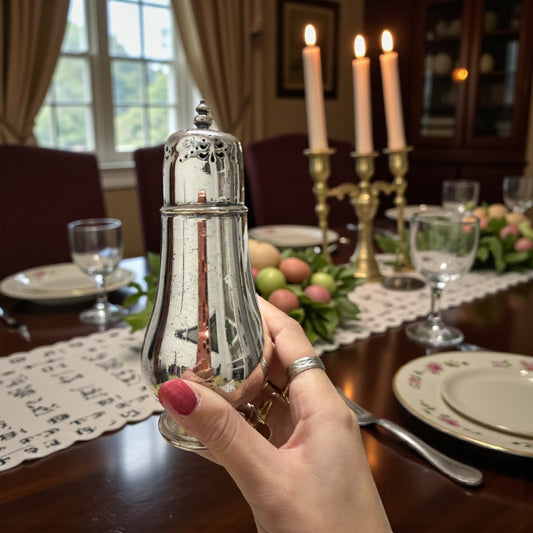 Antico sugar caster, spargi zucchero inglese d’argenteria primo ‘900