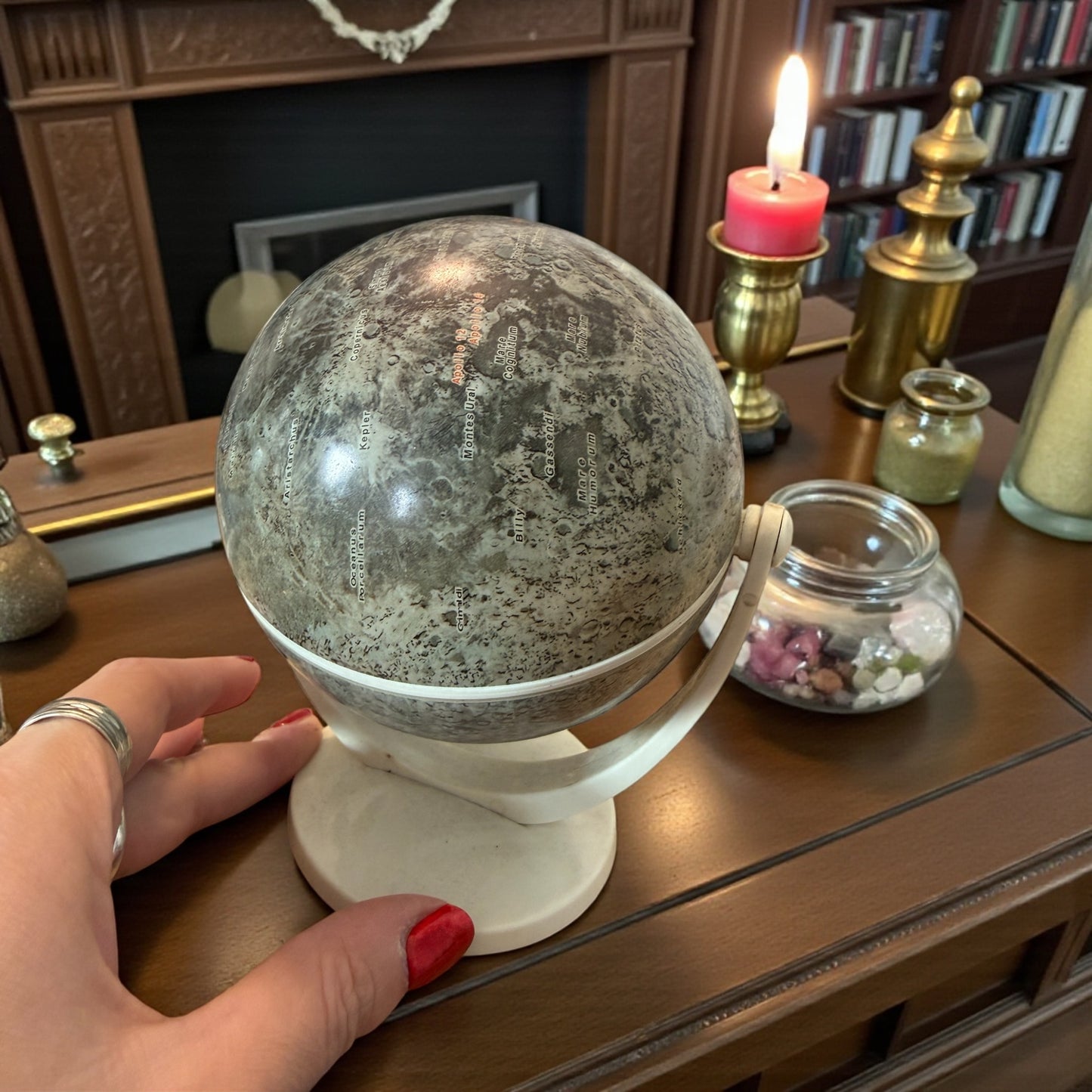 Globo lunare vintage rotante da studio / didattico