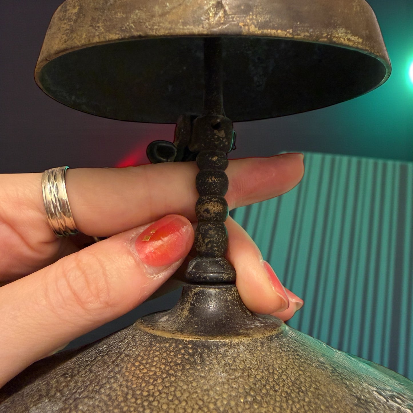 Antico campanello da banco di Farmacia francese, fine ottocento primo 900