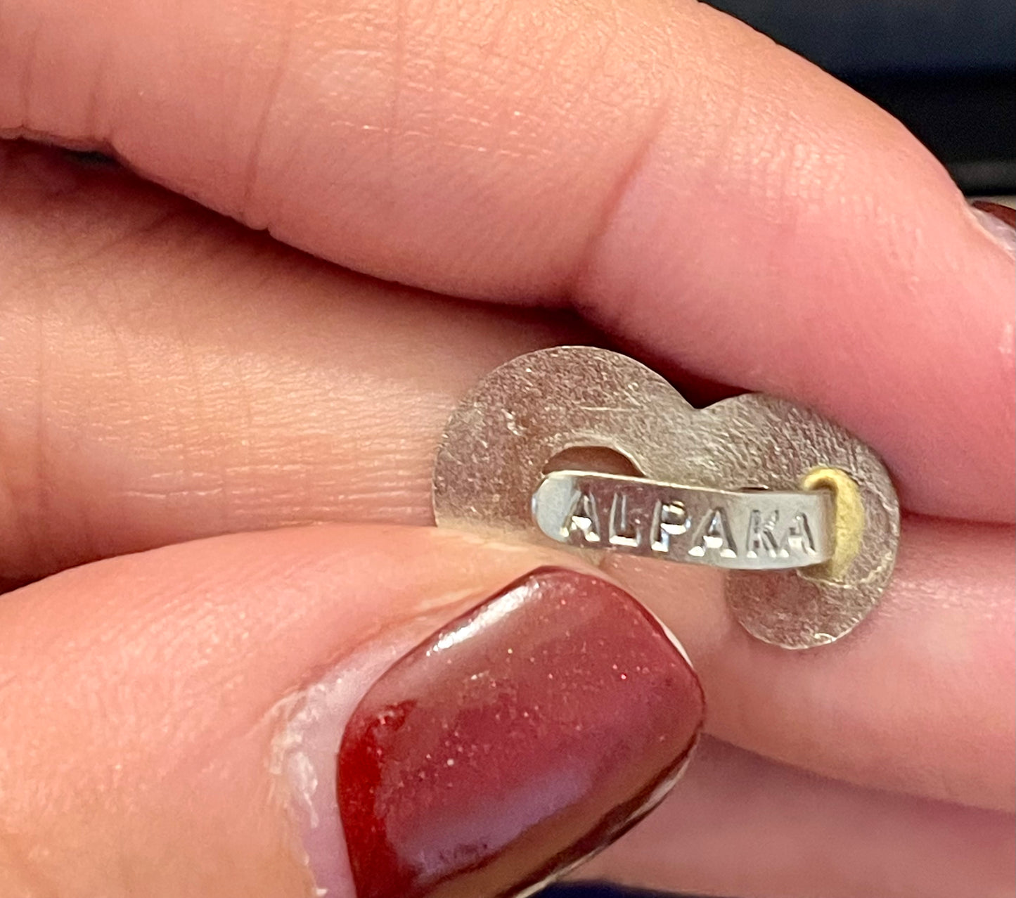 Set segna bicchieri completo in alpacca in cofanetto d’epoca, anni ‘30