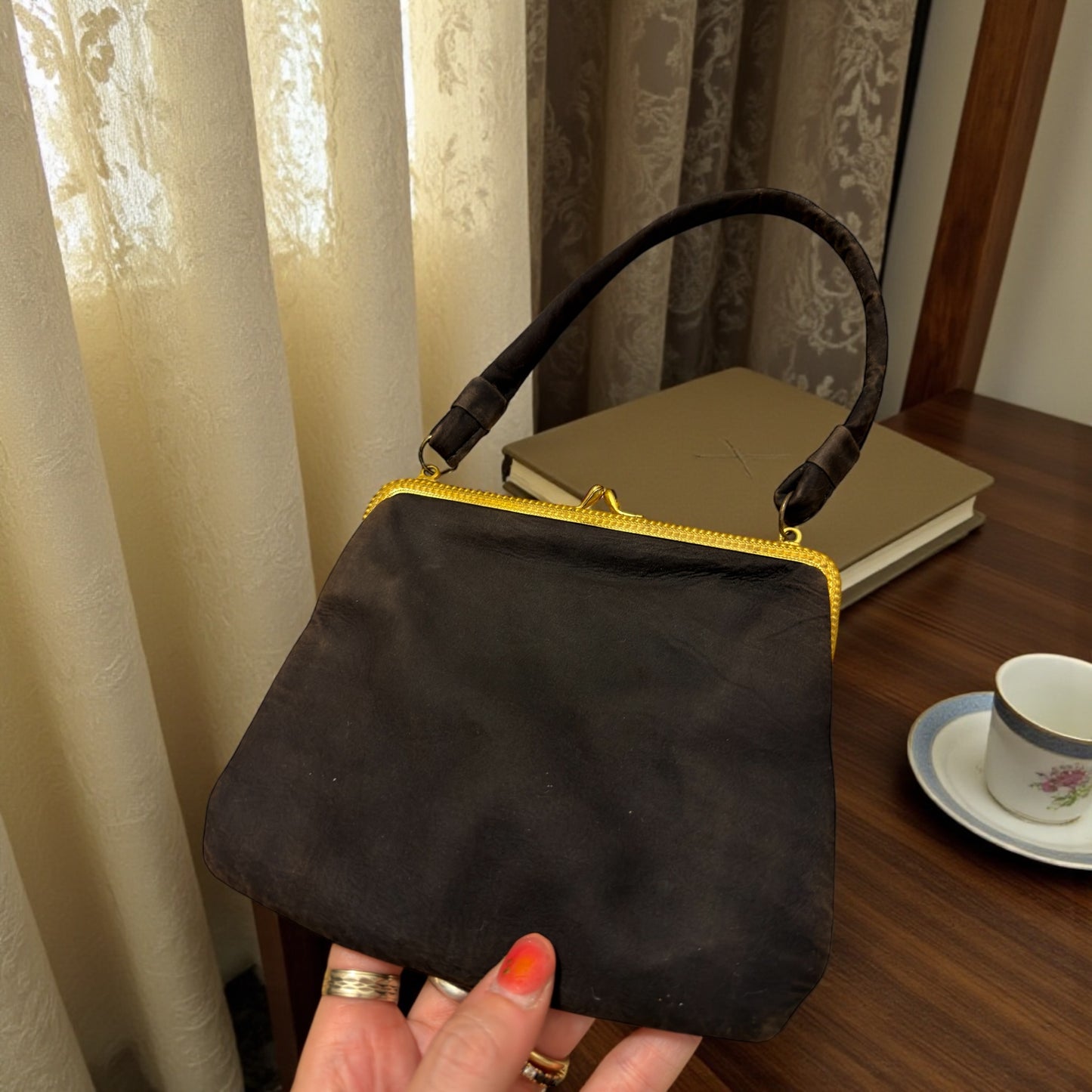 Borsetta suede da pomeriggio anni ‘40 francese