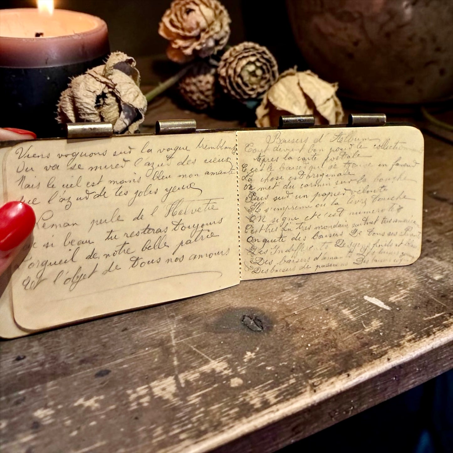 Antico carnet del bal Art Nouveau firmato Dropsy con 21 pagine manoscritte