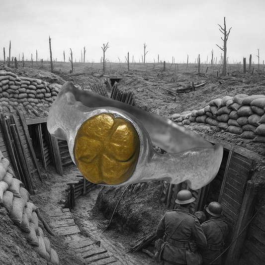 Anello trench art con quadrifoglio, Prima Guerra Mondiale
