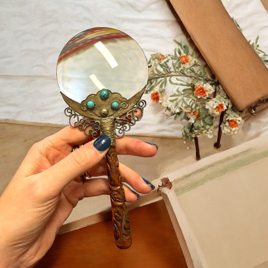 Lente d’ingrandimento indiana con cabochons