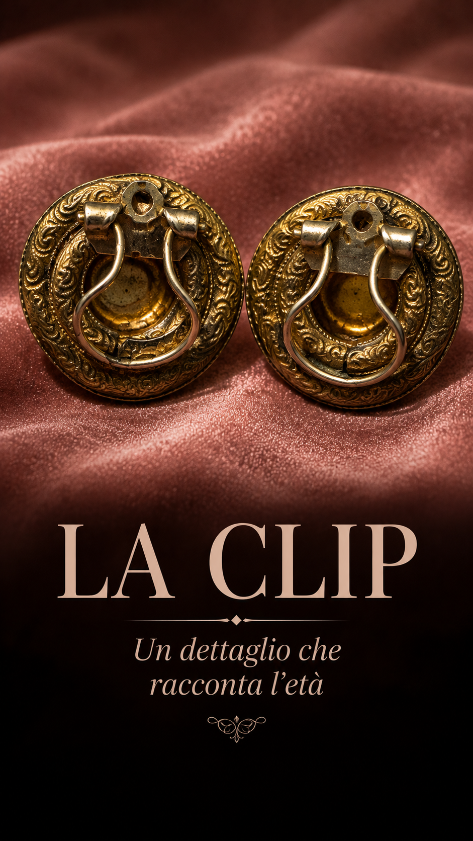 Orecchini con clip antica fine anni ‘40 costume jewerly USA cabochon vetro marmorizzato
