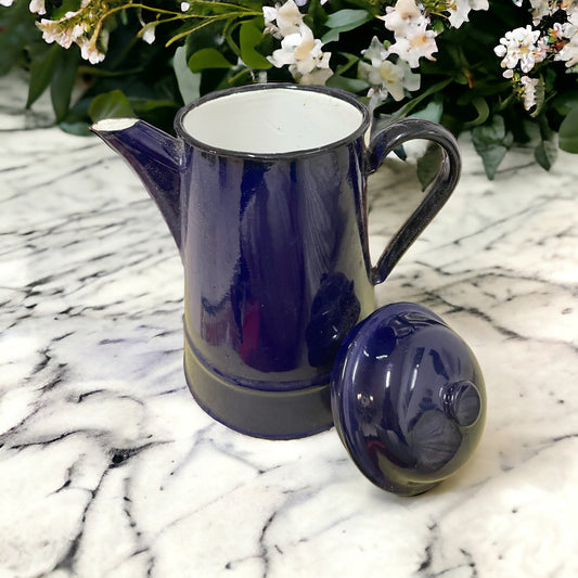 Antique blue enamel jug