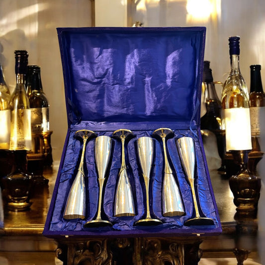 Servizio calici da champagne placcati argento, Mid Century Modern, anni ‘50