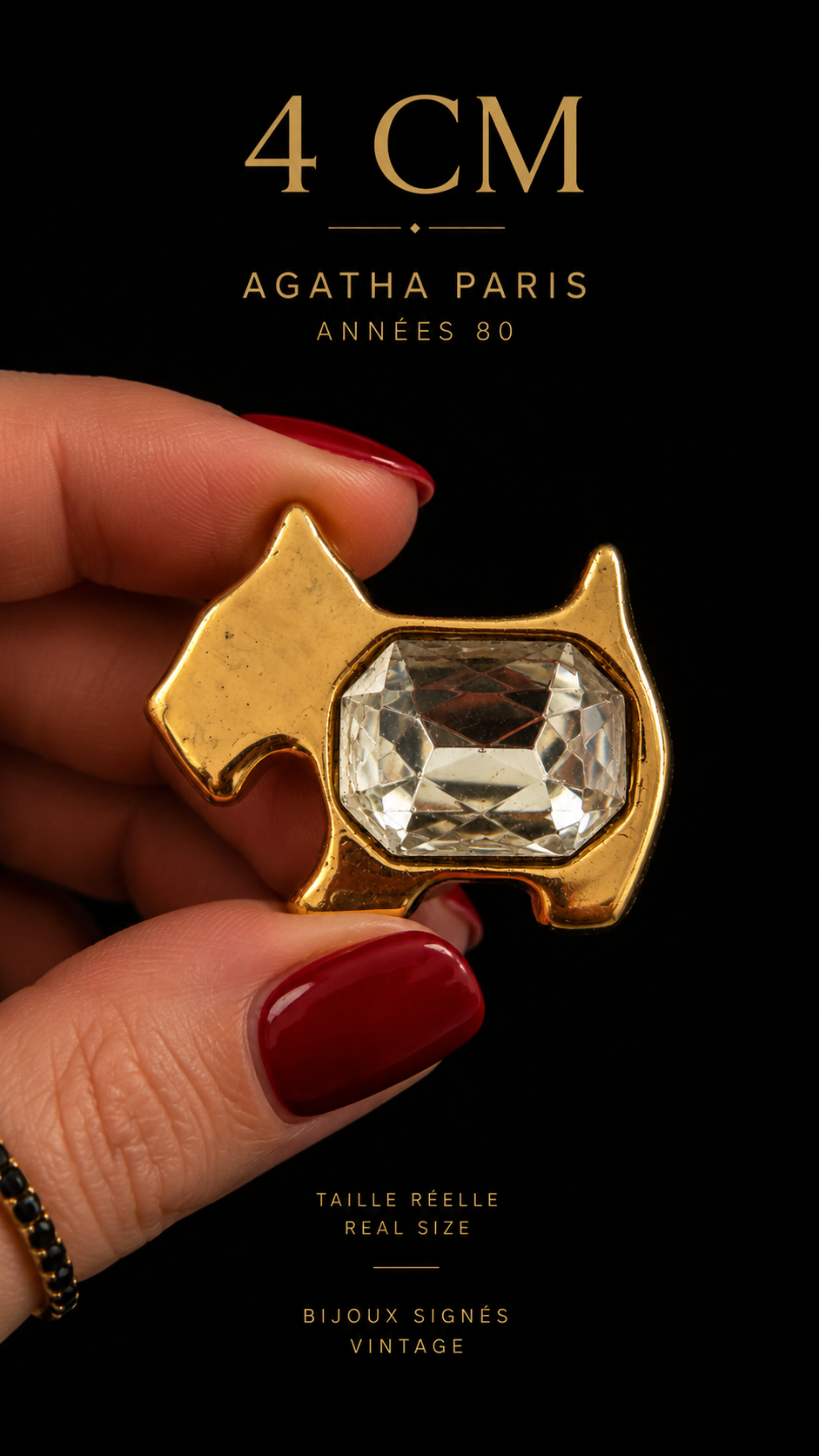 Spilla cane Scottie firmata Agatha Paris anni ‘80
