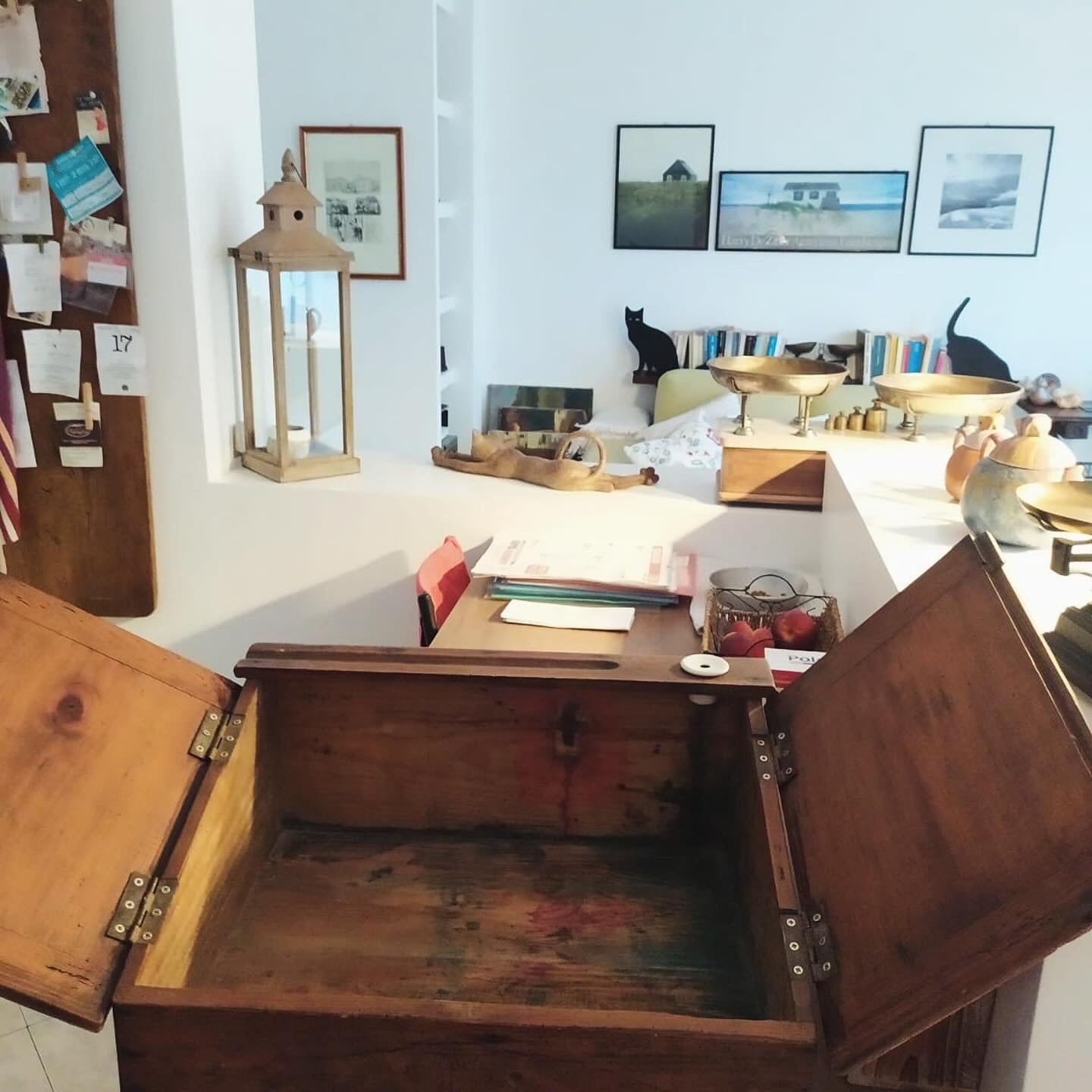 Antique Travel Writing Desk with Inkwell