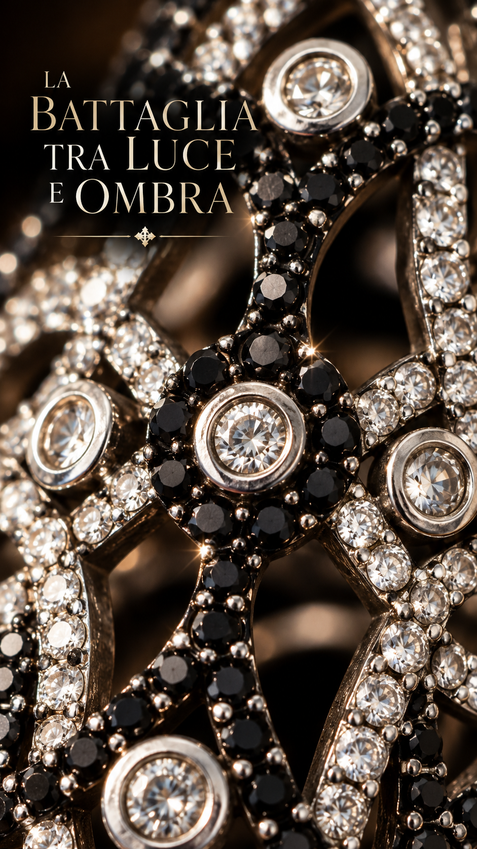 Splendido anello in argento “battaglia tra luce e ombra”