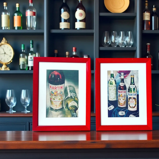 Coppia quadri decorativi Martini Vermouth pubblicità d’epoca 70s