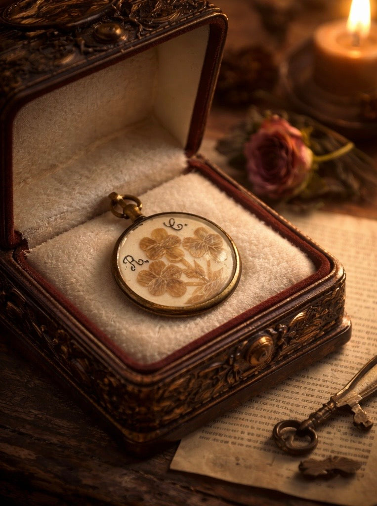 Antico pendente con hairwork vittoriano, ricamo di veri capelli gioiello ad memoriam