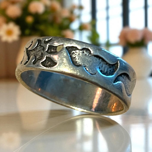 Anello uomo argento liberty revival, anni ‘70