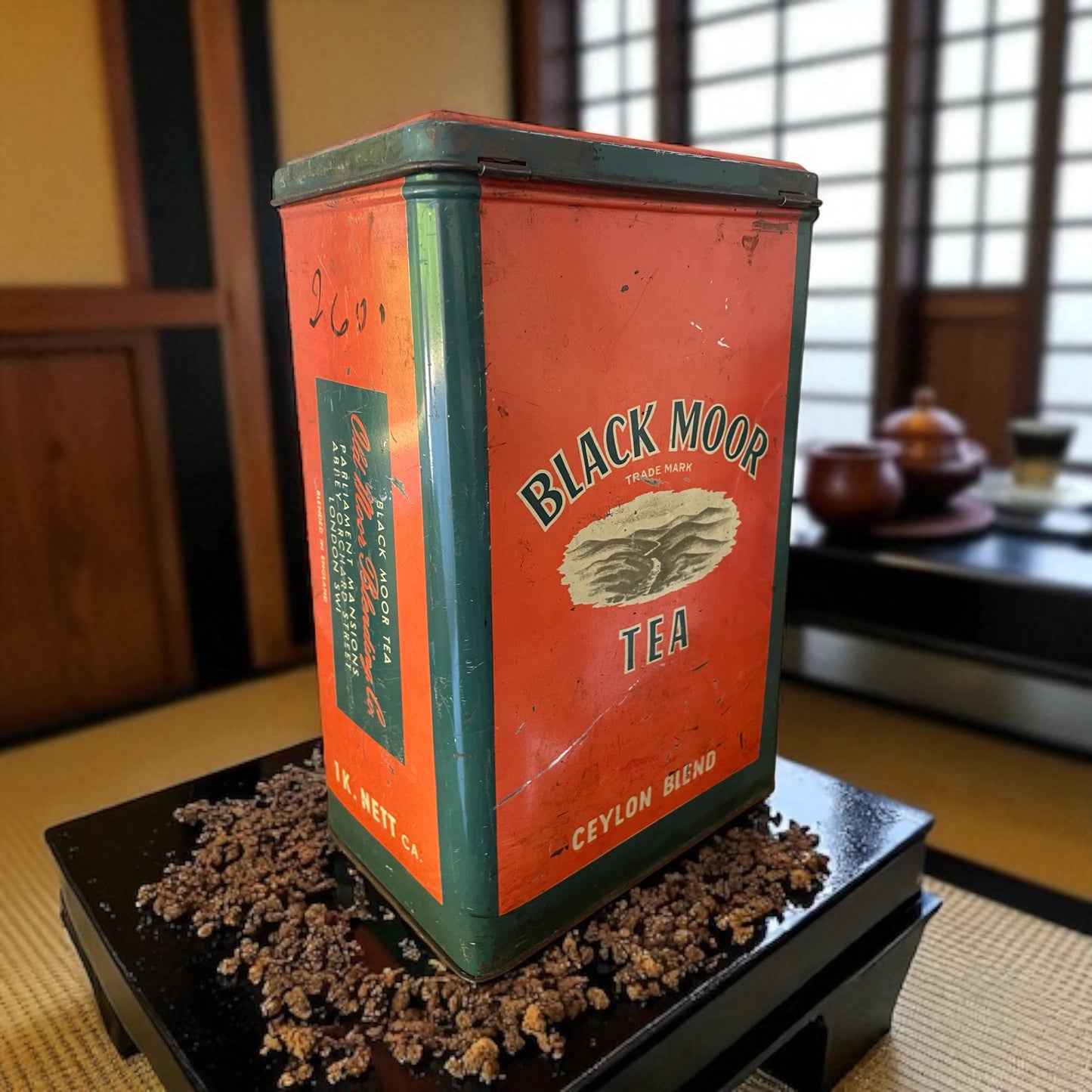 Grande scatola da tè in latta anni ‘40