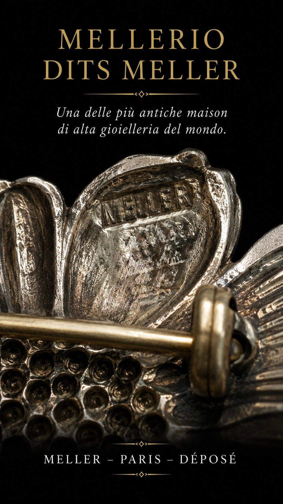 Spilla antica firmata Mellerio dits Meller, 1920 camomilla romana