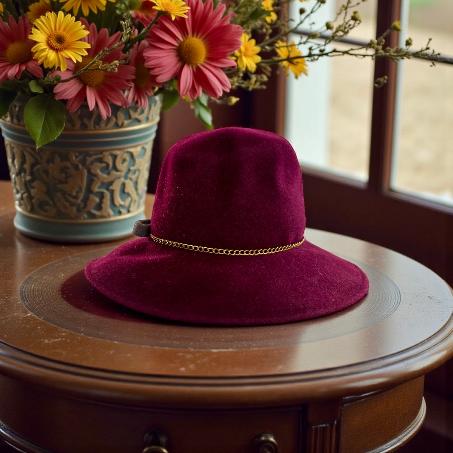 Cappello Marone 1881 feltro bicolor prugna & antracite