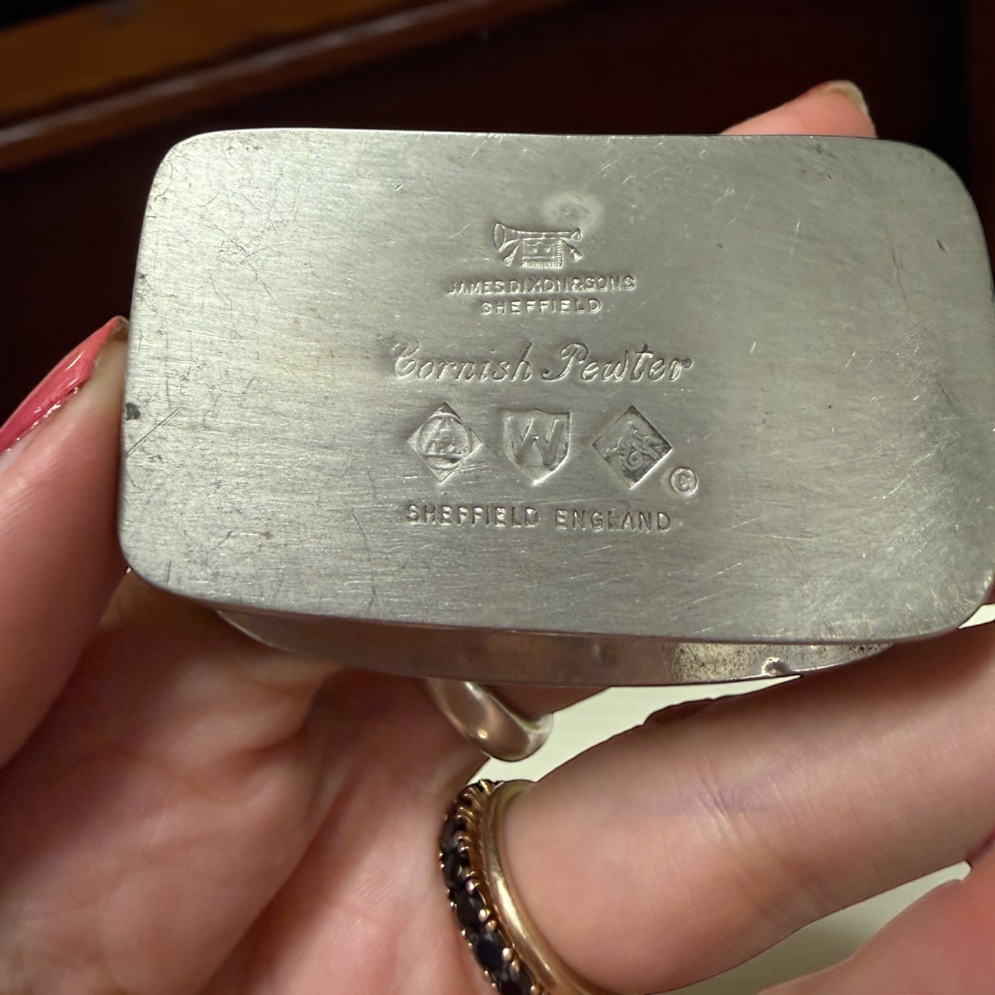 Tabacchiera Snuff box in Cornish Pewter, anni ‘60, puro British
