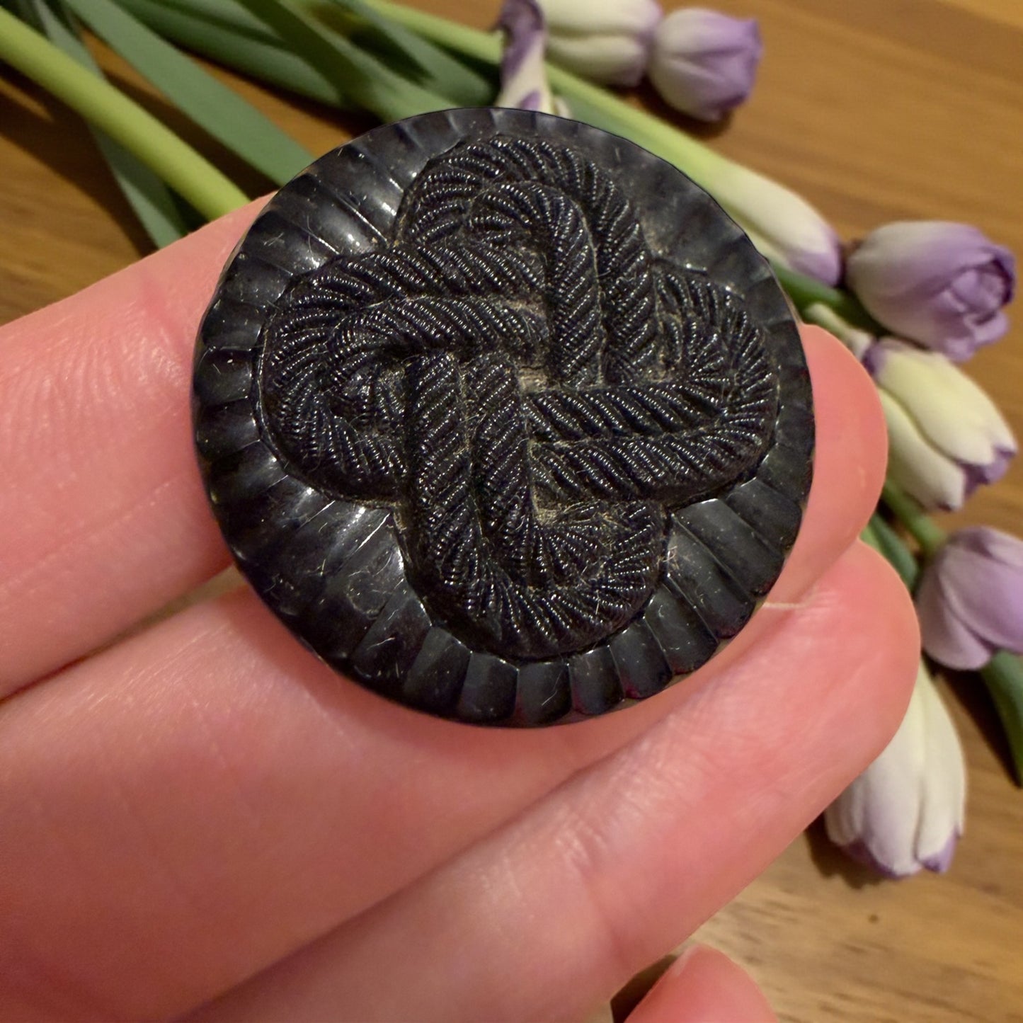 Tris bottoni gioiello in french jet fine 800 primo 900