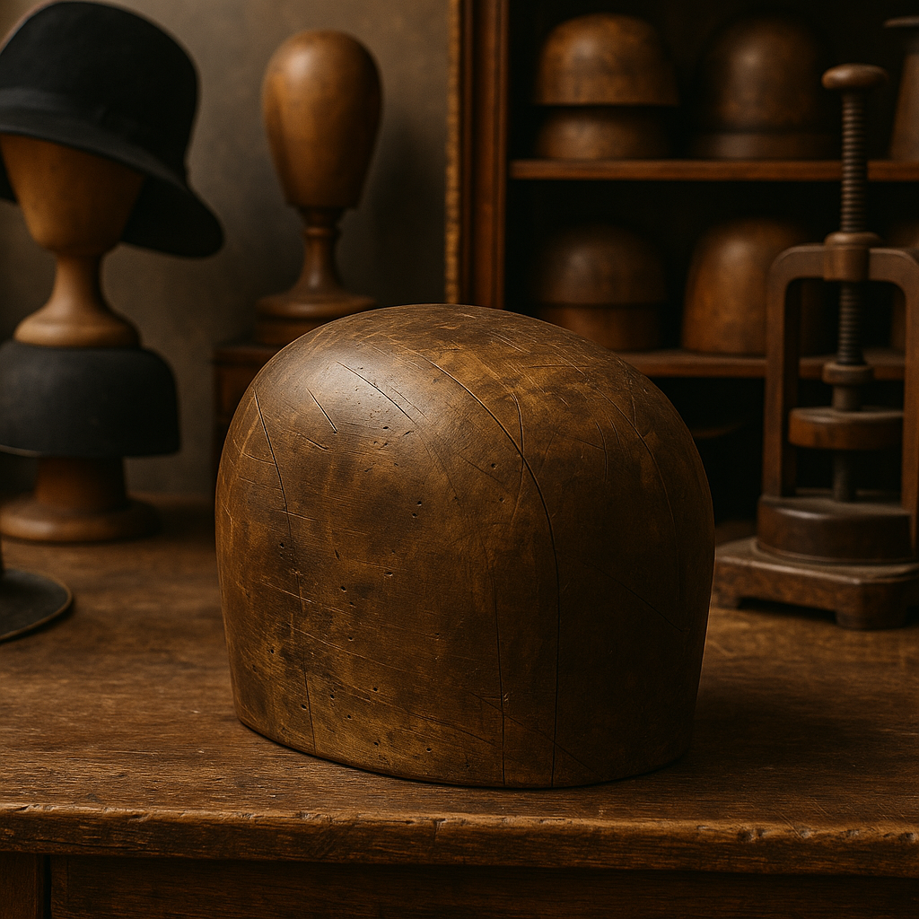 Antica forma da cappello da modisteria Belga, primo ‘900