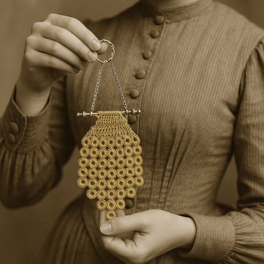 Ring mesh châtelaine bourse fatta a mano, fine ‘800, pezzo raro