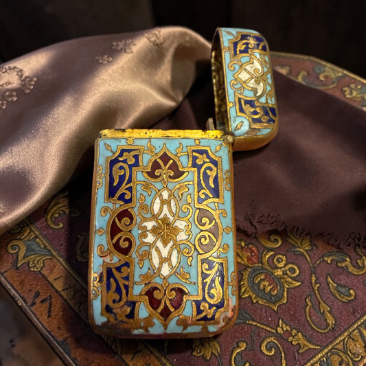 Antico Vesta Case in smalti cloisonné di gusto orientalista, Francia fine ‘800