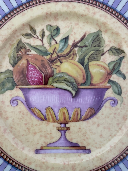 Piatto porcellana Henriette decoro classico con coppa di frutta